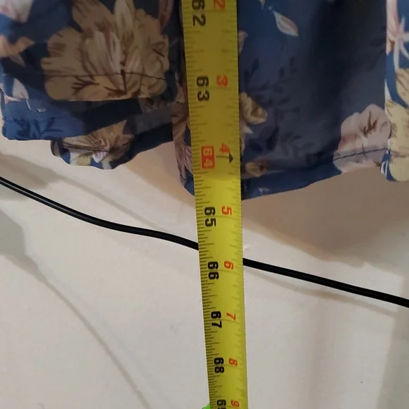 NWT Lulus Soiree Celebration Floral Ruffled Lace-Up Maxi Dress Size Lg Blue - Picture 13 of 14